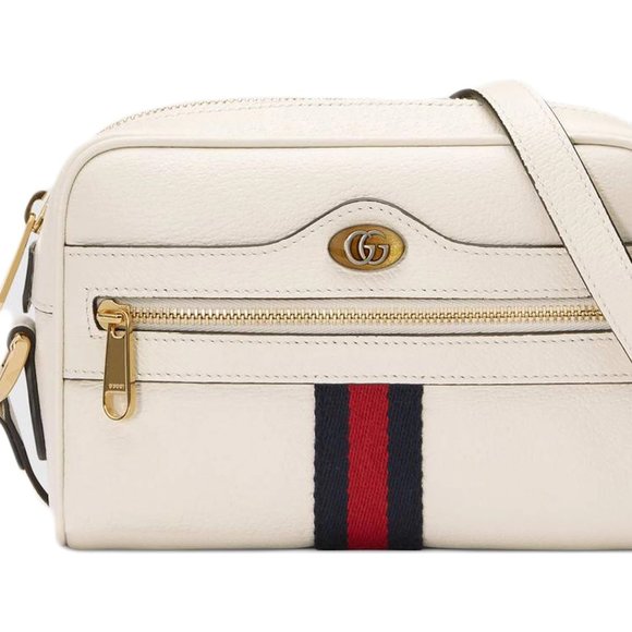 Gucci Ophidia Mini Shoulder Bag with Web in White - Picture 1 of 3